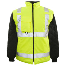 Load image into Gallery viewer, 1355 The 6-in-1 Black Bottom Hi Vis Parka
